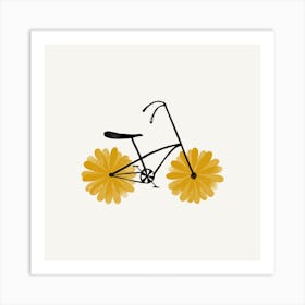 Daisy Bike Square Art Print