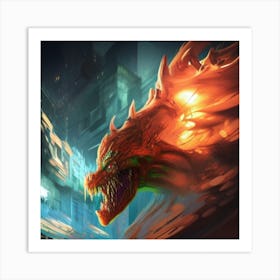 Dragon In The City Art Print