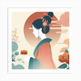 Chinese Geisha Art Print