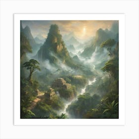 Aztec Jungle paintings art print 1 Art Print