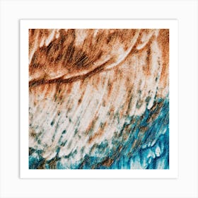 Blue And Brown Waves Art Print