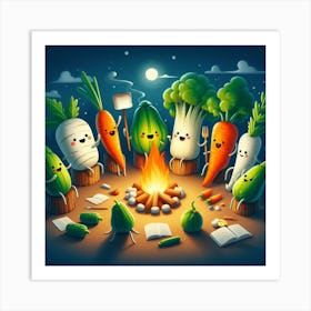 Campfire Vegetables 1 Art Print