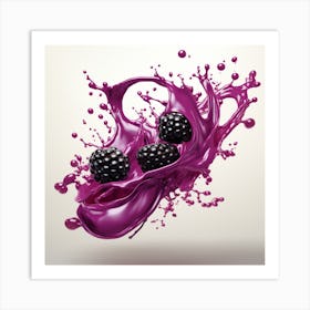 Blackberry Splash 5 Art Print