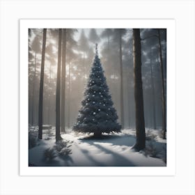 Christmas Tree In The Forest 119 Art Print