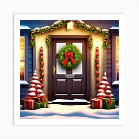 Christmas Door 41 Art Print