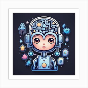 Robot Girl 7 Art Print