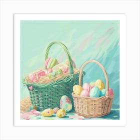 Easter Baskets Art Print