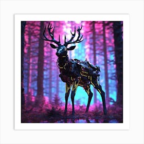 Deer In The Forest 96 Art Print