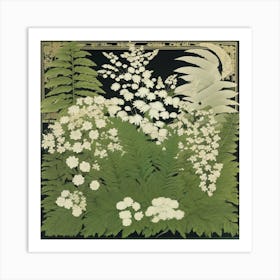 Ferns And Flowers Art Print