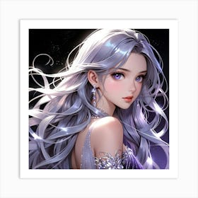 Default A Captivatingly Ethereal Anime Girl Every Detail Emana 3 Art Print