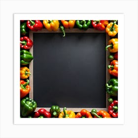 Colorful Peppers In A Frame 5 Art Print