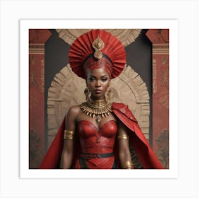 Pikaso Texttoimage Beautiful Africanpowerful Queen Warrior Dressed In (4) Art Print