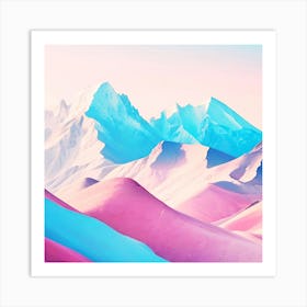 Abstract Mountain Landscape pastel Art Print