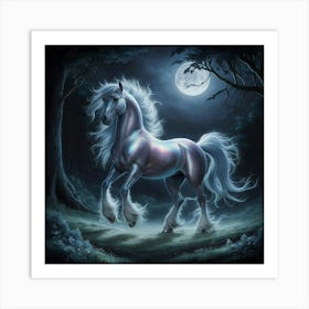 Unicorn In The Forest 9 Art Print