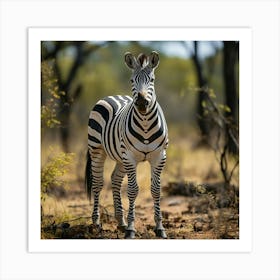 Zebra In The Wild 1 Art Print