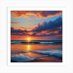 Sunset On The Beach 124 Art Print