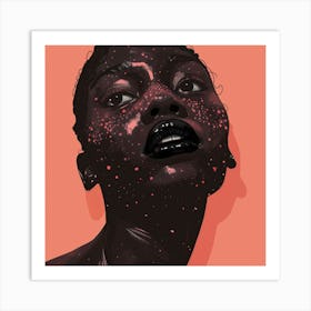 African Girl With Pink Paint Art Print