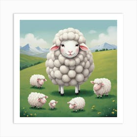 Sheep Family Art Print