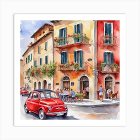 Italian Watercolor Painting Art Print