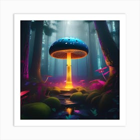 Mushroom In The Forest 4 Art Print