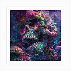 Psychedelic Skull 14 Art Print