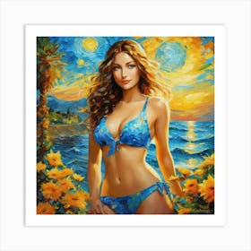 Woman In A Bikiniggh Art Print