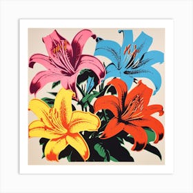 Lily 3 Pop Art Illustration Square Art Print