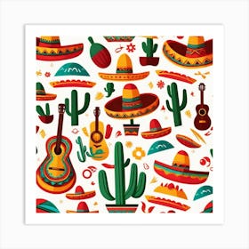 Mexican Seamless Pattern 2 Art Print