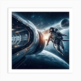 Astronaut In Space Art Print