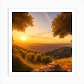 Sunset In The Mountains 26 Art Print