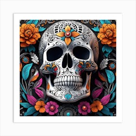 Day Of The Dead Skull 2 Art Print