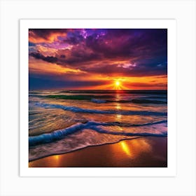 Sunset On The Beach 291 Art Print