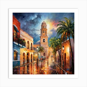 Street In Mexico City Art Print