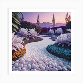 3d Garden Landscape Art Print