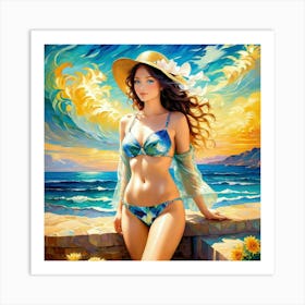 Girl In A Bikinigui 1 Art Print