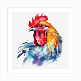 Rooster Watercolor Painting 2 Poster