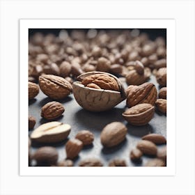 Almonds On A Table Art Print