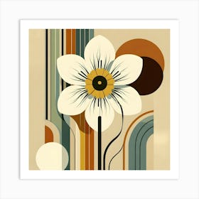 Flower Print In Boho Art Art Print