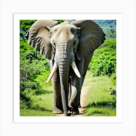 Elephant In The Savannah Art Print