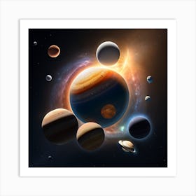 Planets In Space 1 Art Print