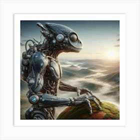 Robot In The Sky Art Print