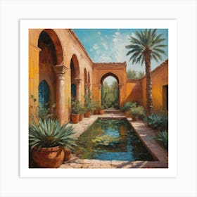 Courtyard In Morocco Art Print