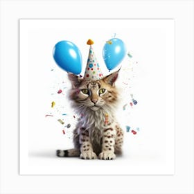 Birthday Cat 6 Art Print