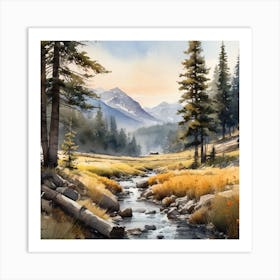 Stream In The Mountains 7 Art Print