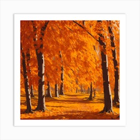 Autumn Trees In The Forest Art Print