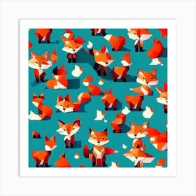 Foxes Art Print