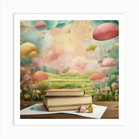Shabby Chic Dreamy Mist Pastel Junk Journals Child (3) Art Print