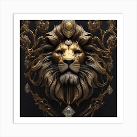 Nobel Lion Head Art Print