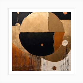 Abstract Painting Black And Gold Wall Art Art Print