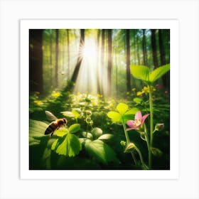 Bee In The Forest Art Print